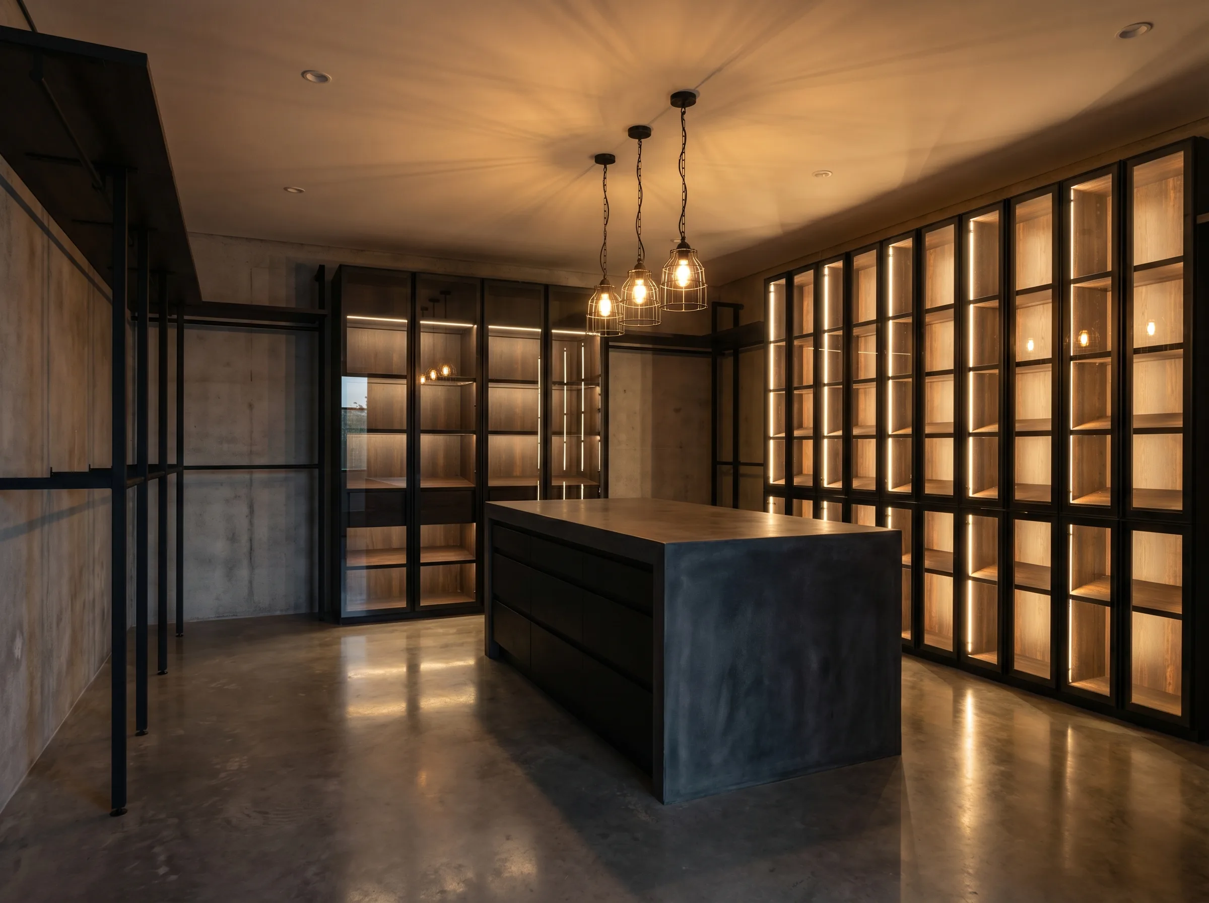 Luxury fitted dressing room with premium finishes Weybridge
