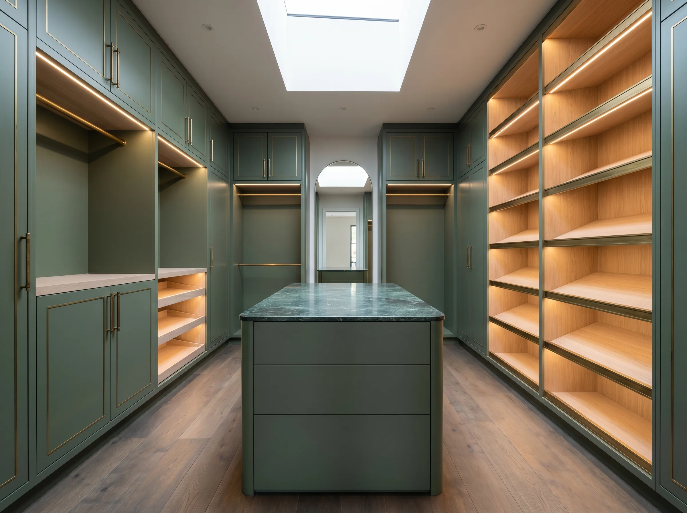 Luxury fitted dressing room with premium finishes Esher Surrey
