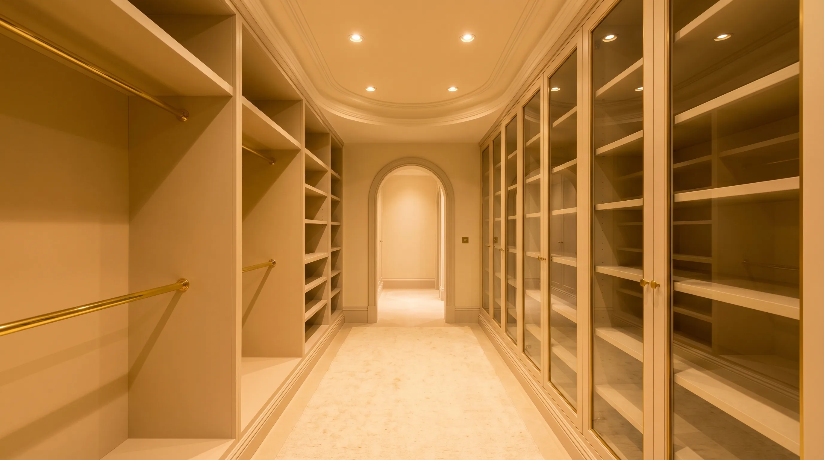 Ivory & Brass Dressing Room bespoke walk-in wardrobe